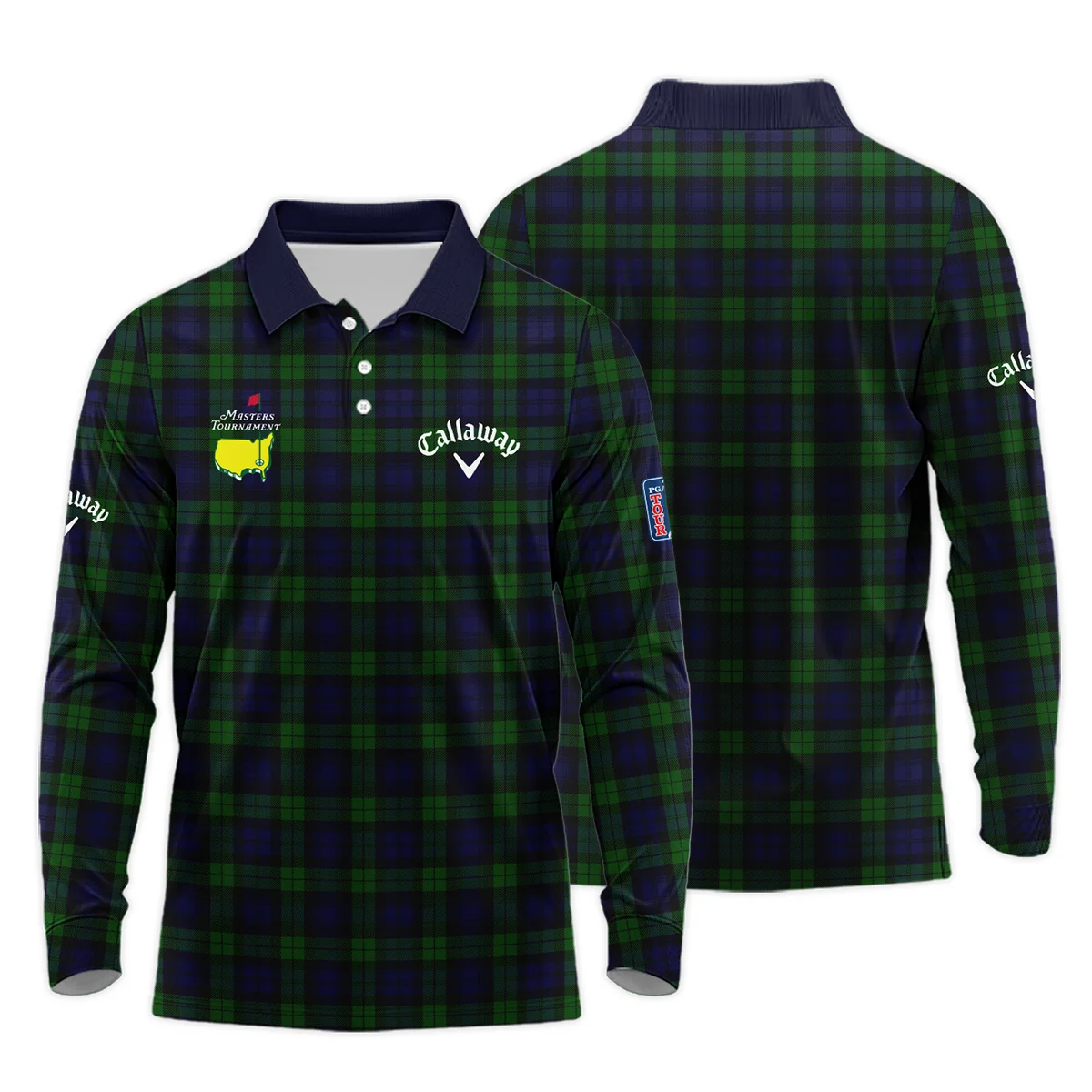 Masters Tournament Callaway Golf Long Polo Shirt Sports Green Purple ...