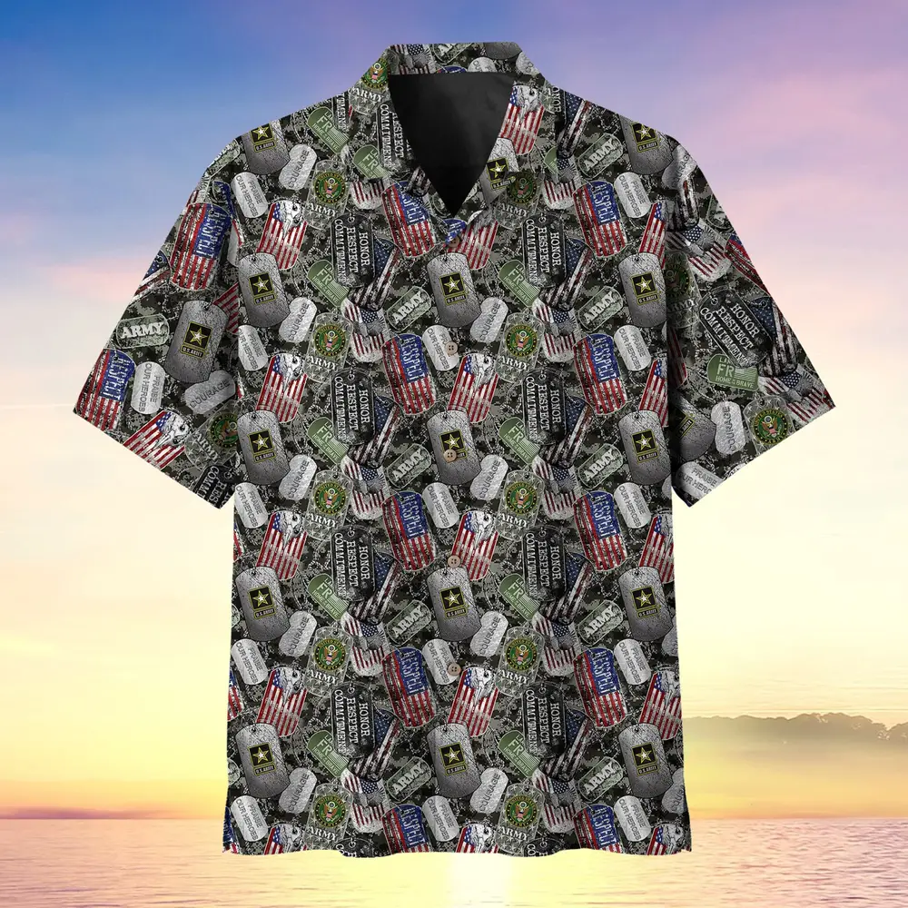 U.S. Army Veteran Full-prints Oversized Hawaiian Shirt Veteran Pride ...